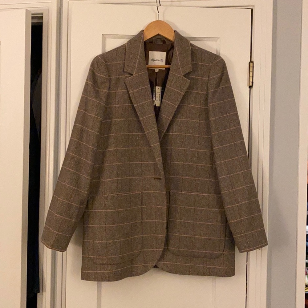 Madewell Larsen Blazer in Plaid NWT